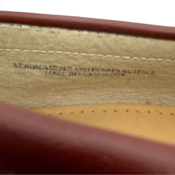 G.H. Bass Weejuns Penny Loafers Lug Sole Red Orange Leather Size 7 Preppy Fall - Picture 12 of 16